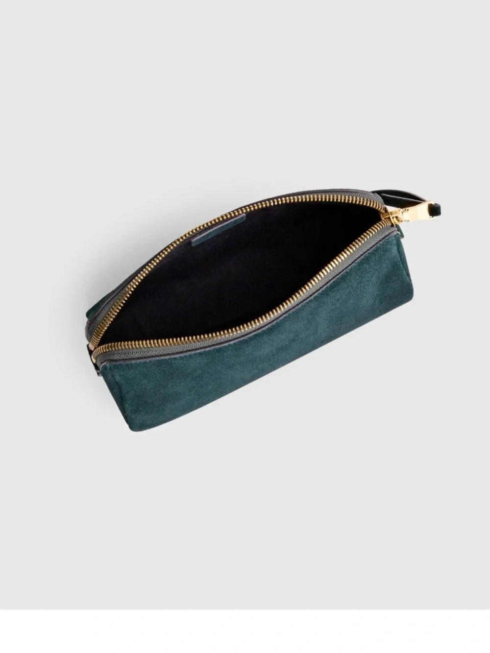 Madewell The Make Up Cosmetic Pouch Zip Leather Suede